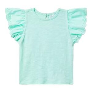 Janie and Jack NWT Mint Flutter Sleeve Top. Size 4